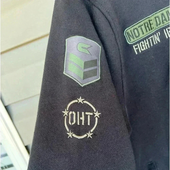 Men's Black Notre Dame Fighting Irish OHT Military Full-Zip Jacket Sz M - Picture 5 of 8